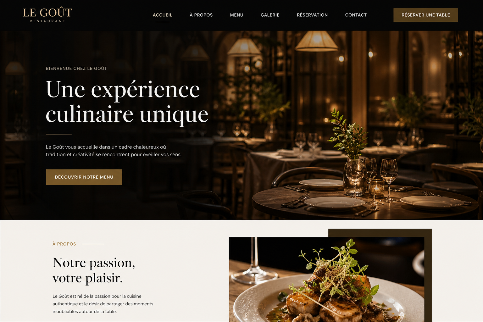 Exemple de site web réalisé